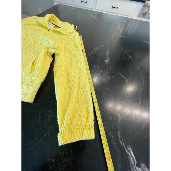 Ruby Rd Yellow Eyelet cropped lightweight jacket shirt 100% Cotton 14 - Picture 8 of 9
